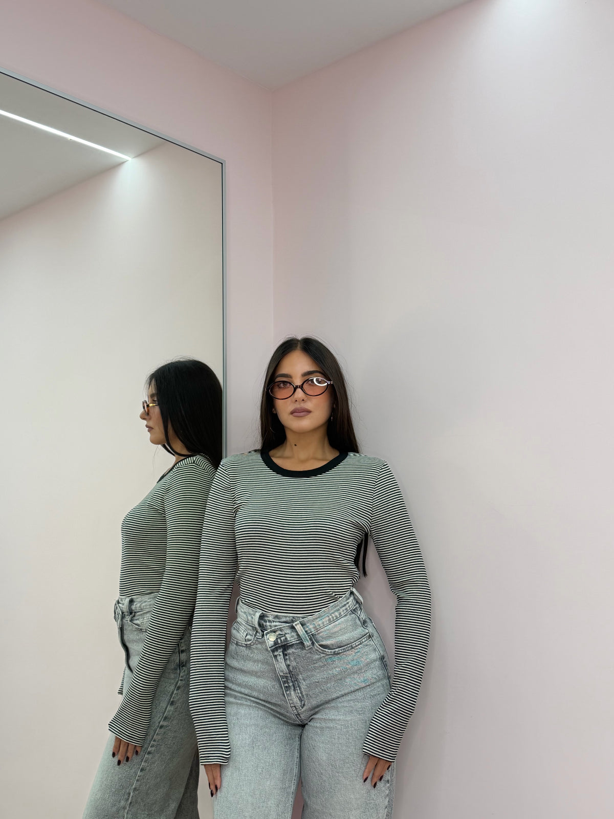 Maglia “Righe scollo tondo”