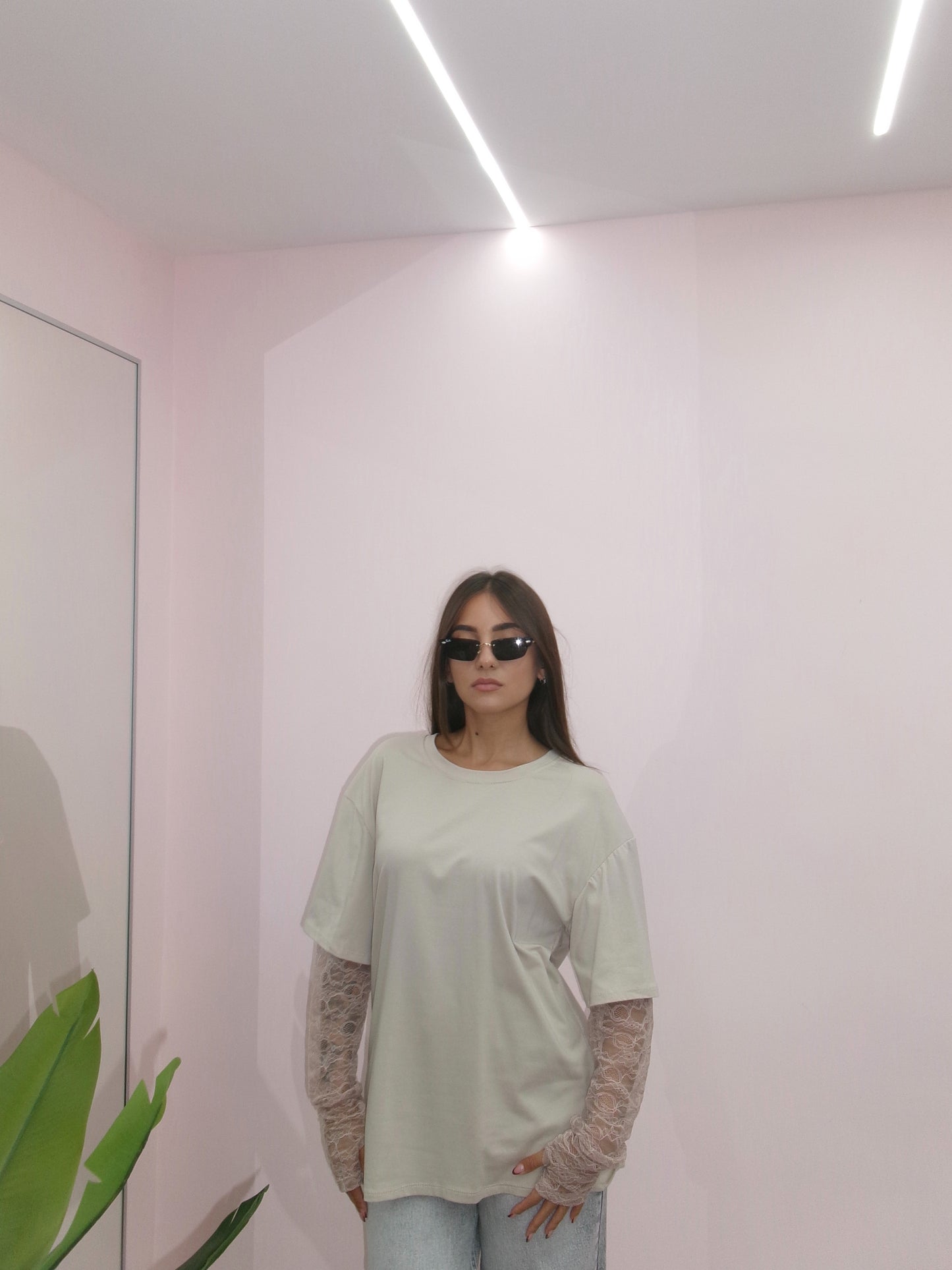 MAGLIA MANICA IN PIZZO