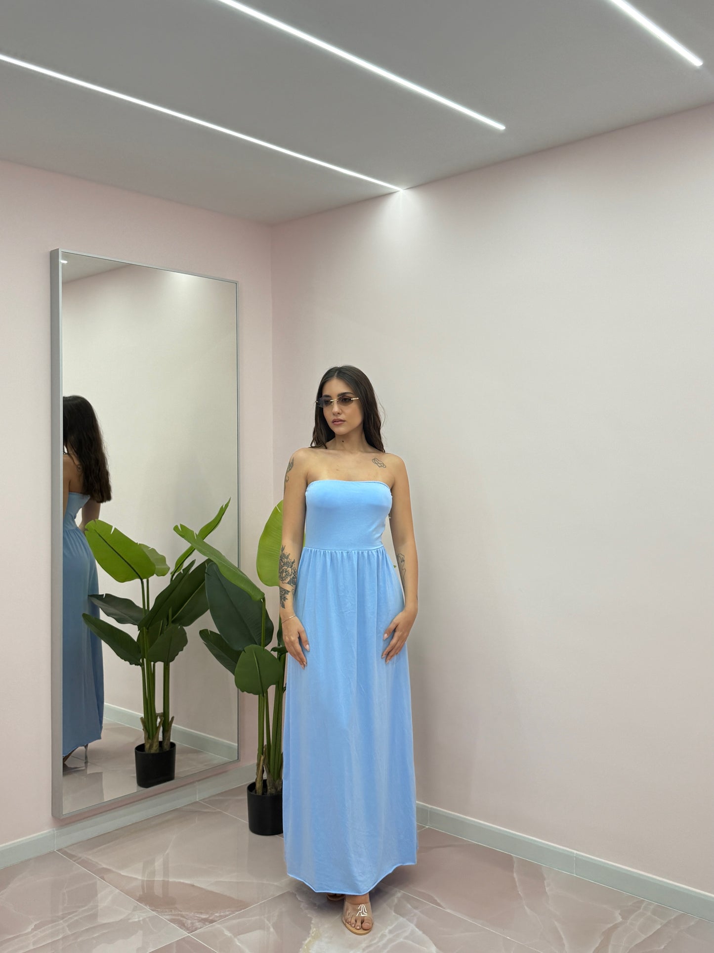LONG DRESS SERENA AZZURRO