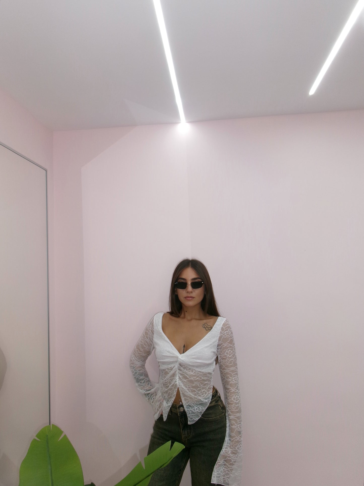 MAGLIA IN PIZZO BIANCA