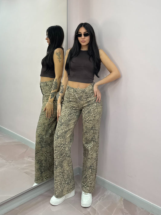 DENIM ASIMMETRICO LEOPARD