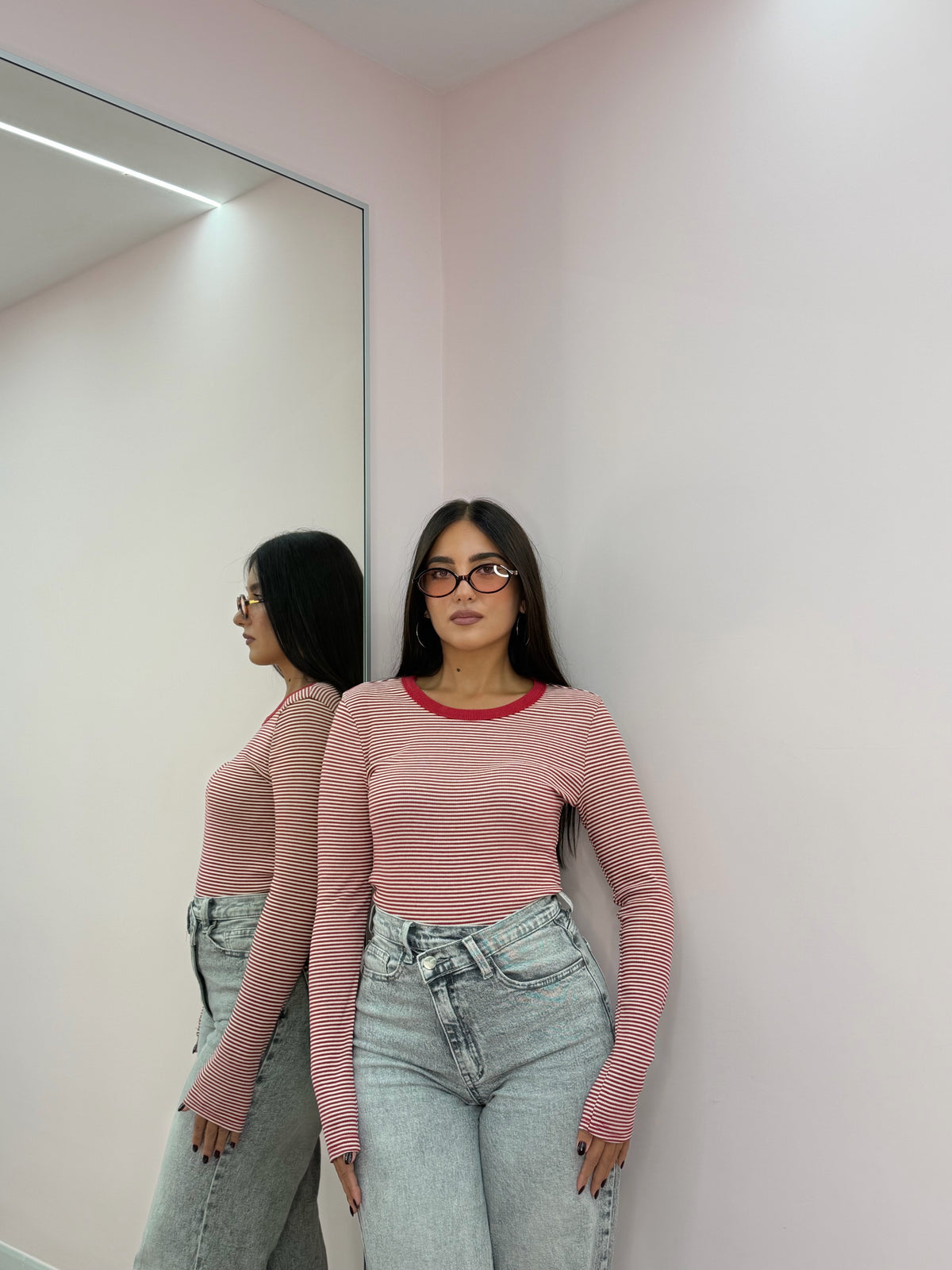 Maglia “Righe scollo tondo”