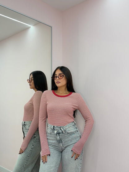 Maglia “Righe scollo tondo”