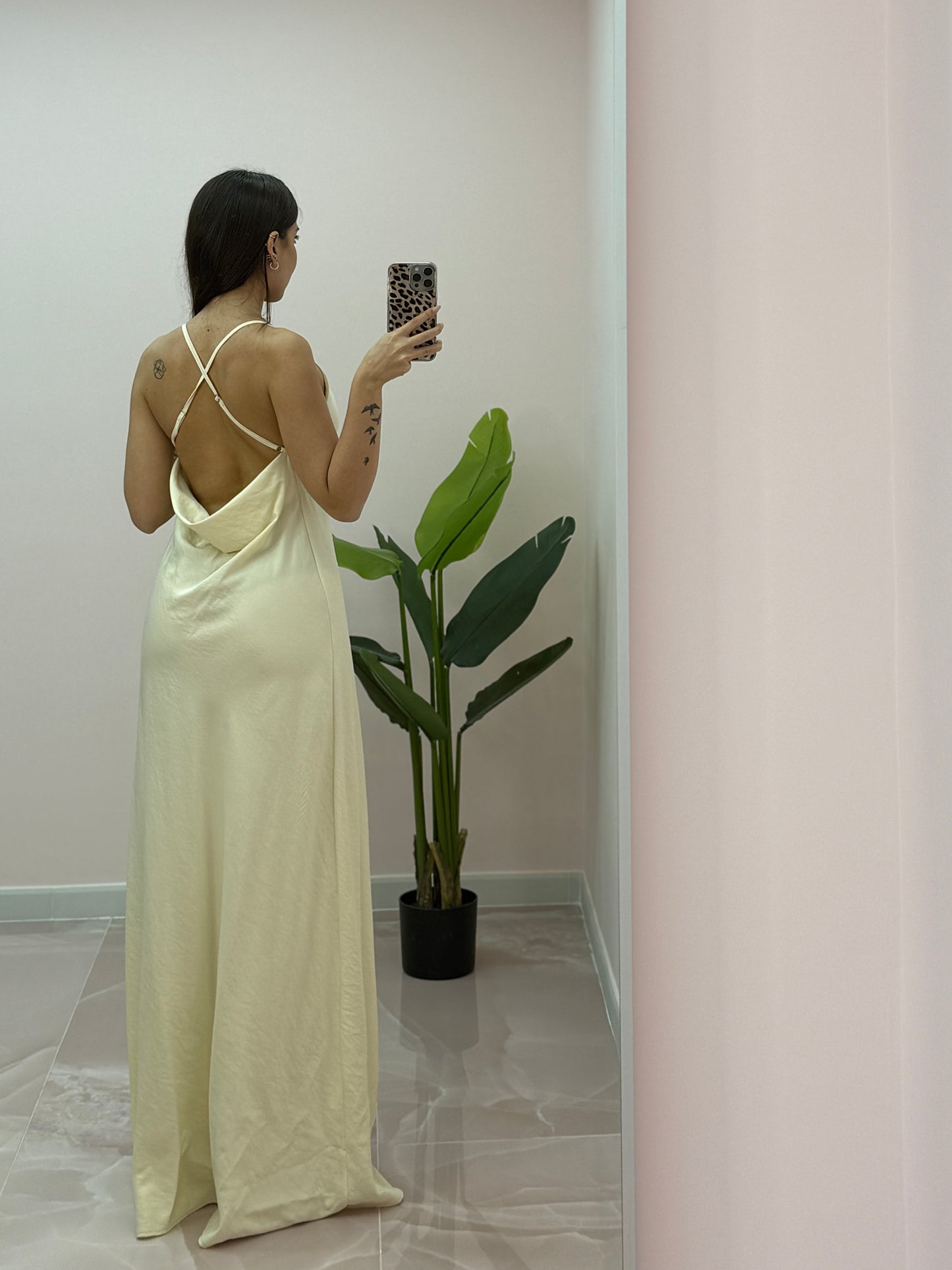 DRESS JASMINE IN RASO PANNA
