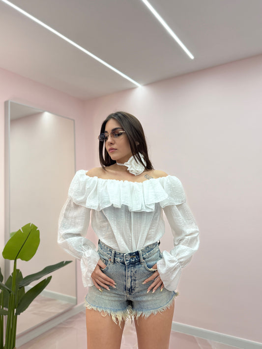 CAMICIA WHITE +CHOKER