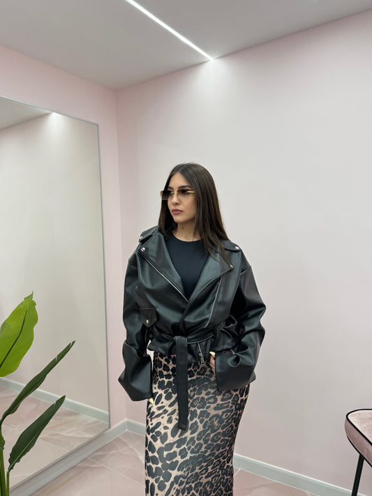 MINI TRENCH ECOPELLE NERO