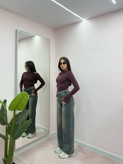 DENIM SABBIA ASIMMETRICO