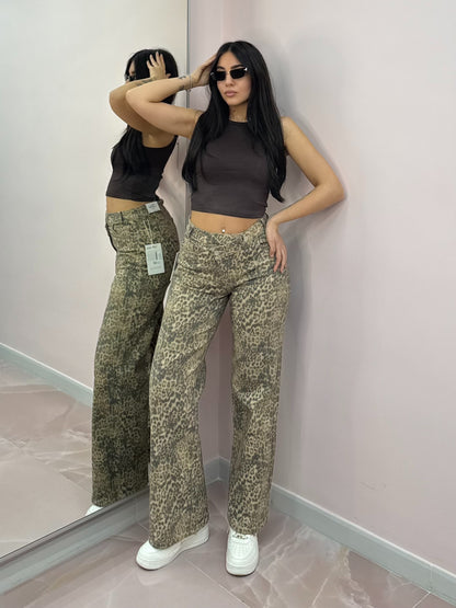 DENIM ASIMMETRICO LEOPARD