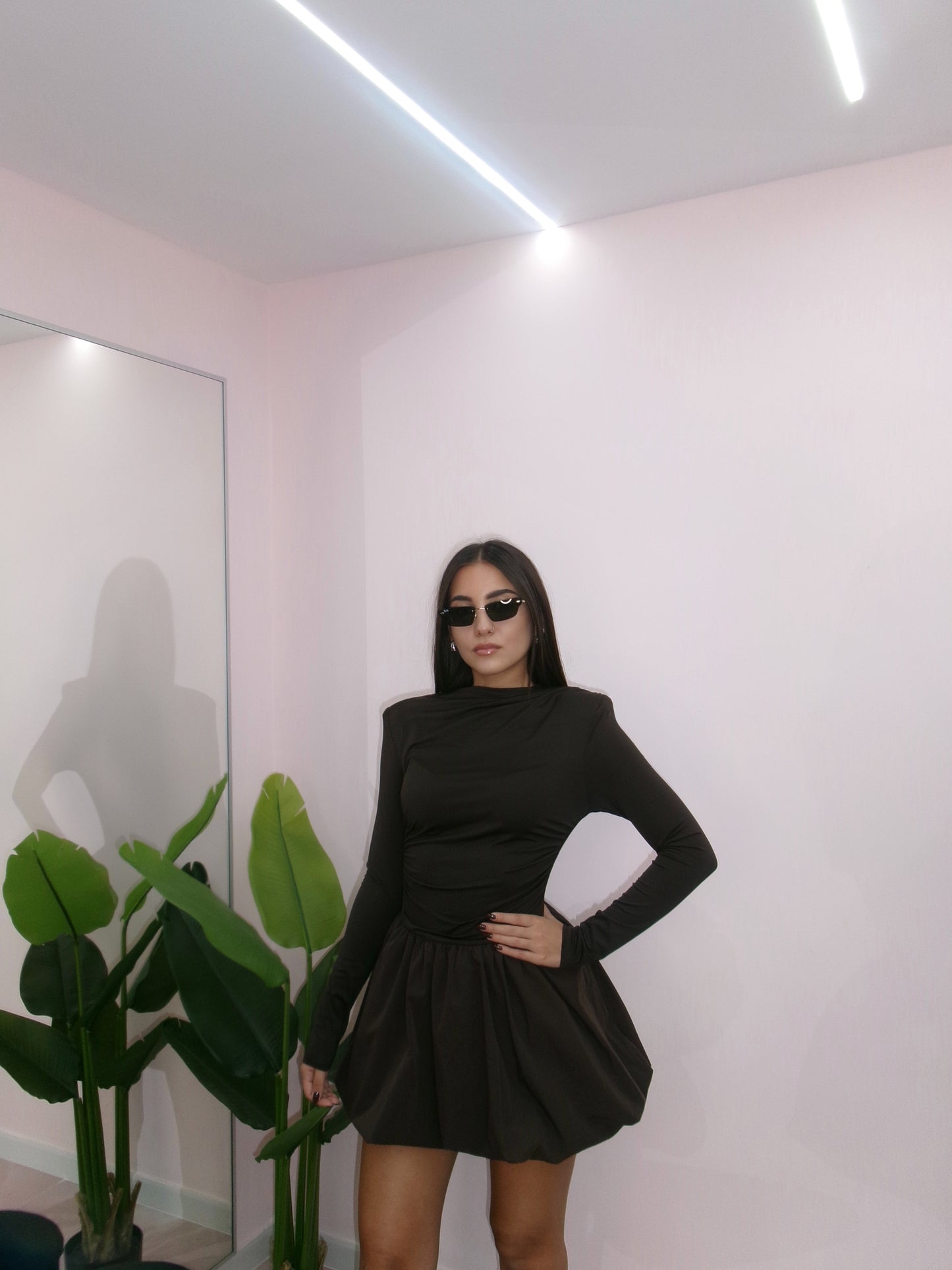 DRESS BALLOON MARRONE