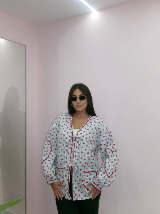 CAMICIA MOCHY STRAWBERRY AZZURRA