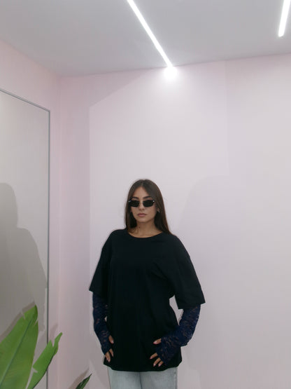 MAGLIA MANICA IN PIZZO