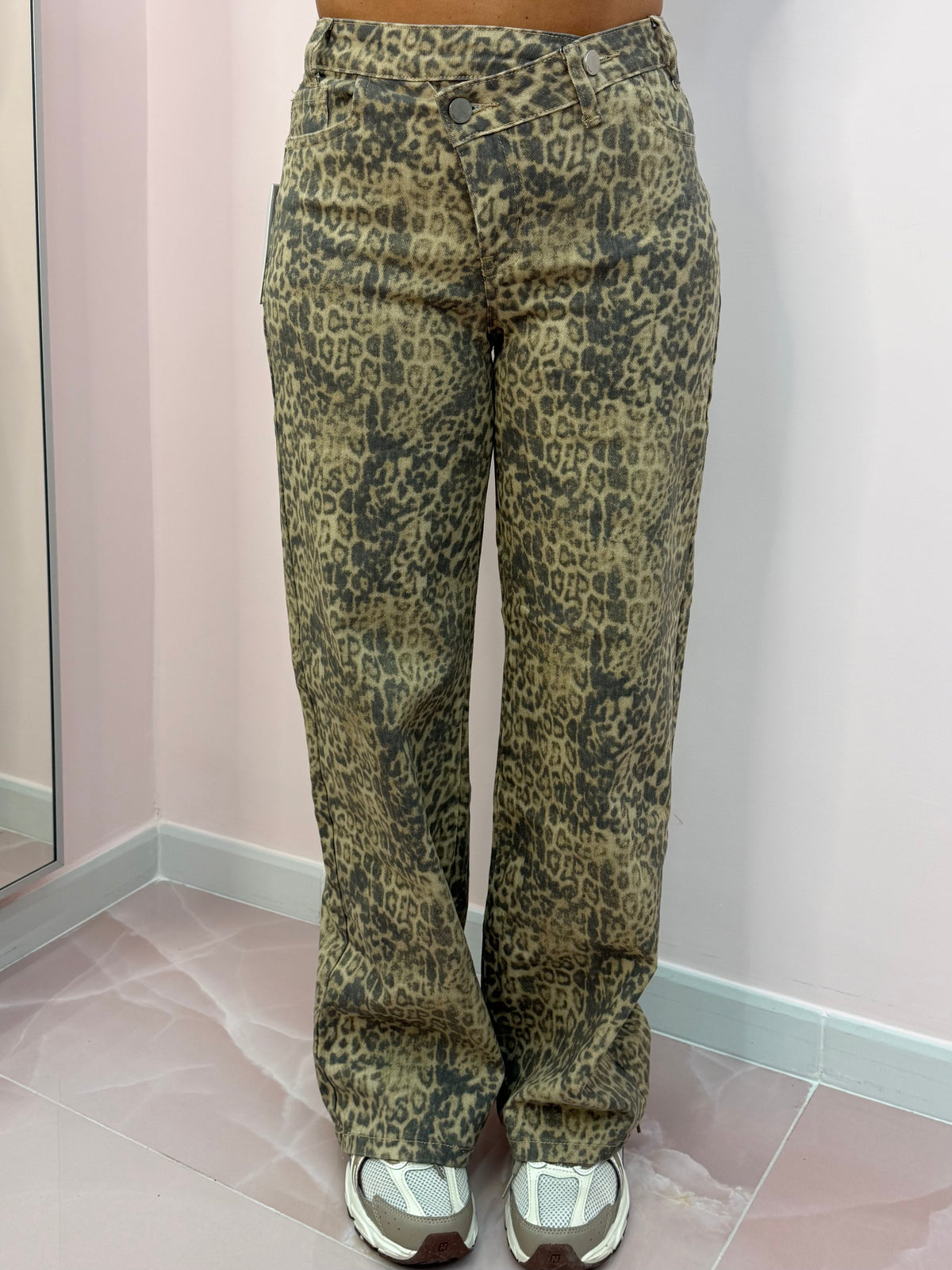 DENIM LEOPARD BUSTINO