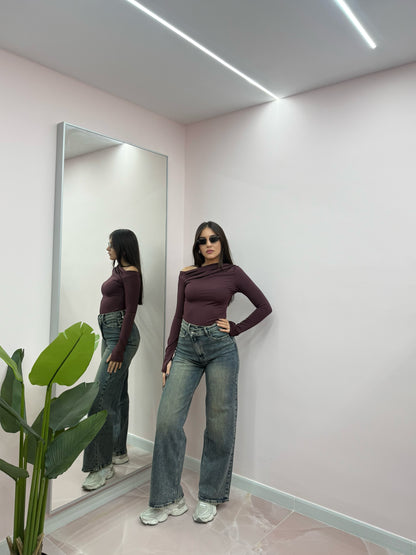 DENIM SABBIA ASIMMETRICO