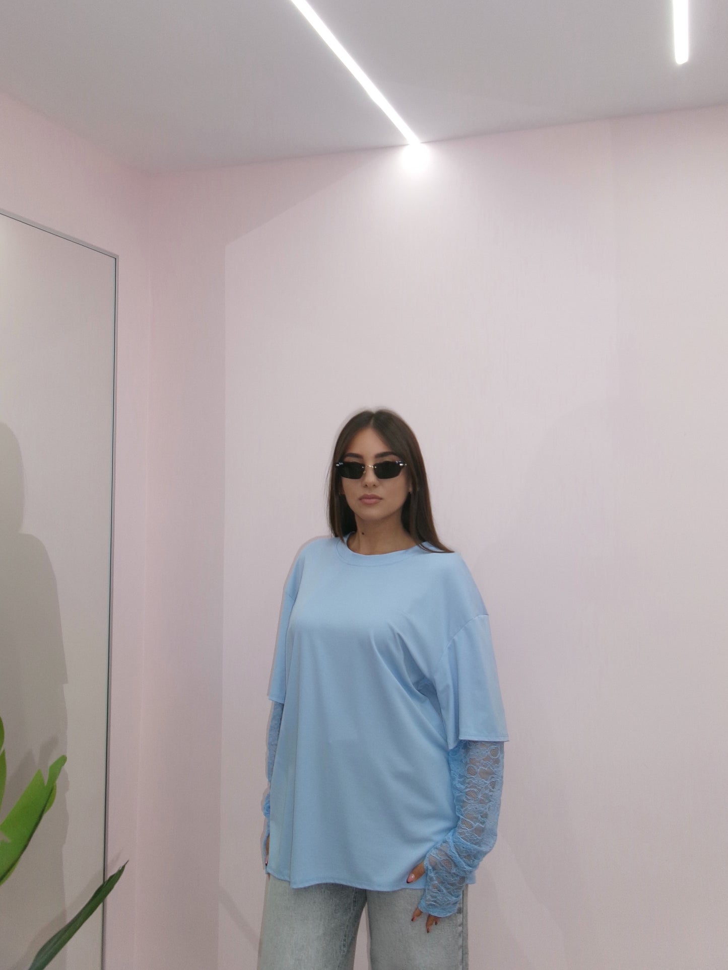 MAGLIA MANICA IN PIZZO