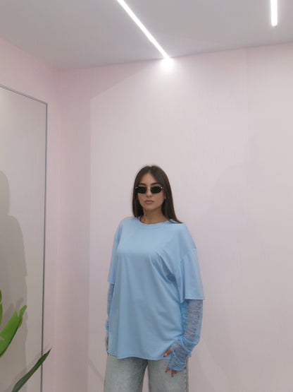 MAGLIA MANICA IN PIZZO