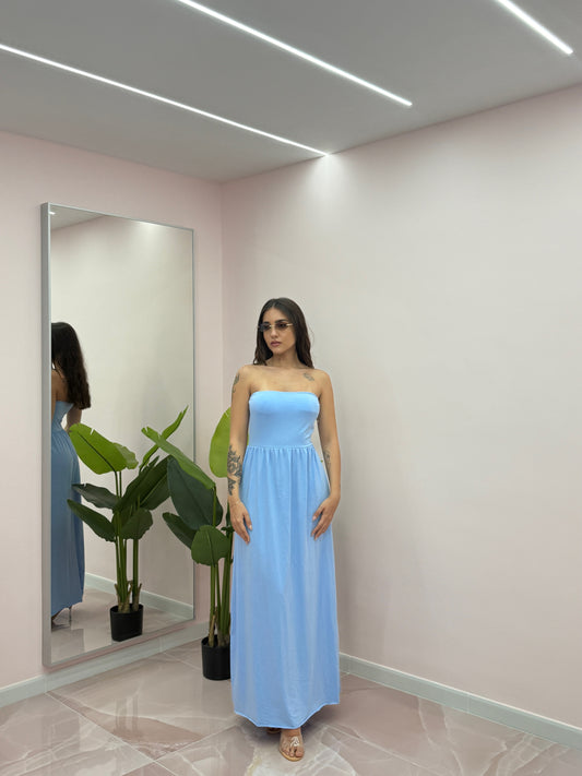 LONG DRESS SERENA AZZURRO