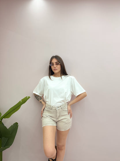 SHORTS IN DENIM BEIGE