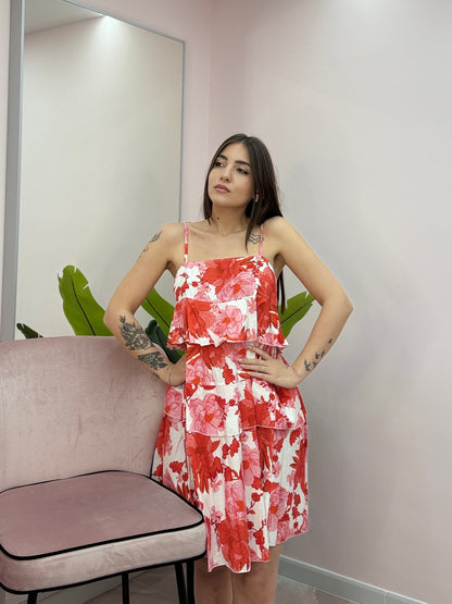 DRESS RED FLOWERS