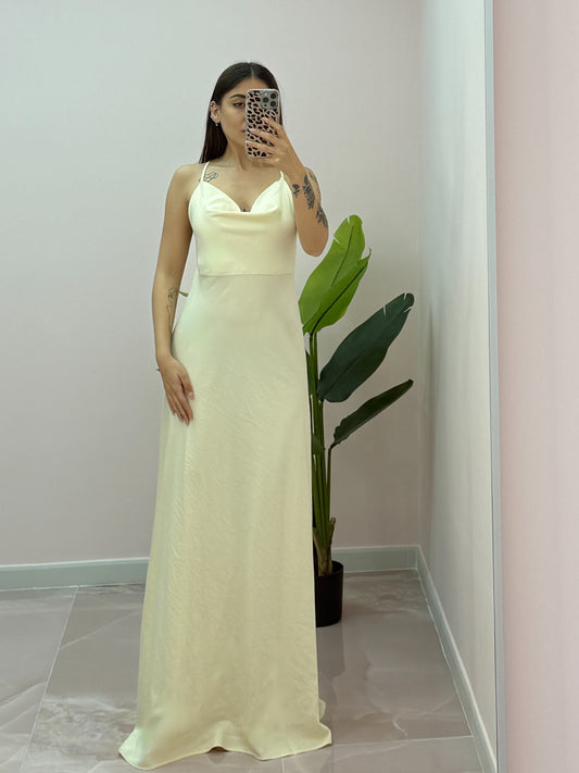 DRESS JASMINE IN RASO PANNA