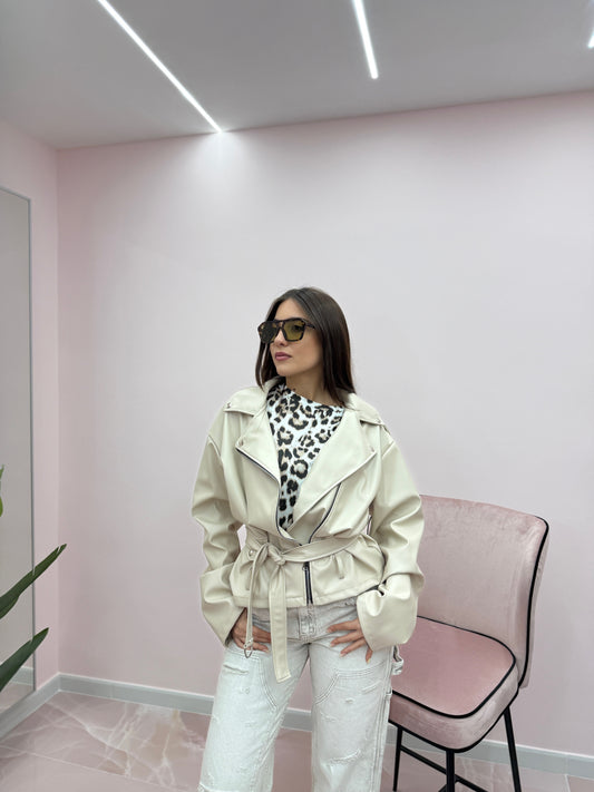 MINI TRENCH ECOPELLE CREMA