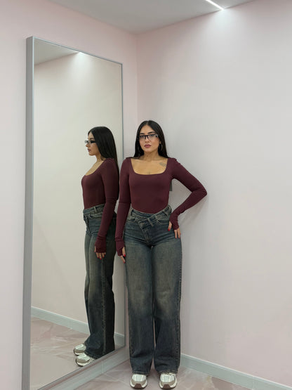 DENIM BUSTINO ASIMMETRICO
