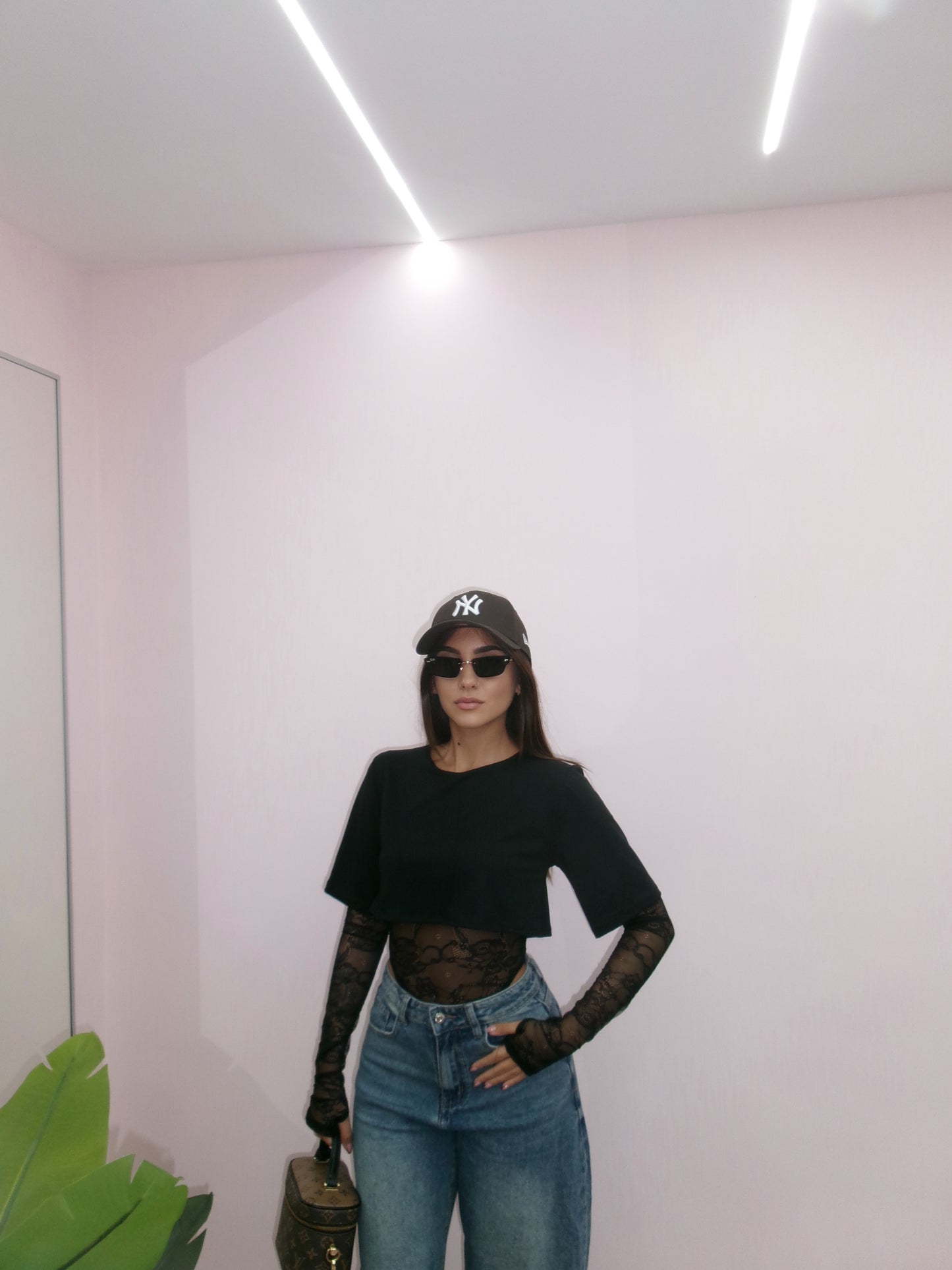 SHIRT CROP CON BODY IN PIZZO