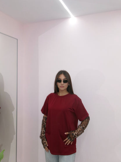 MAGLIA MANICOTTI LEOPARD