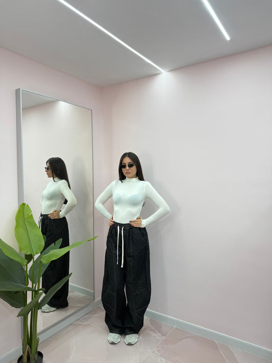 DENIM BALLOON BLUE E BLACK