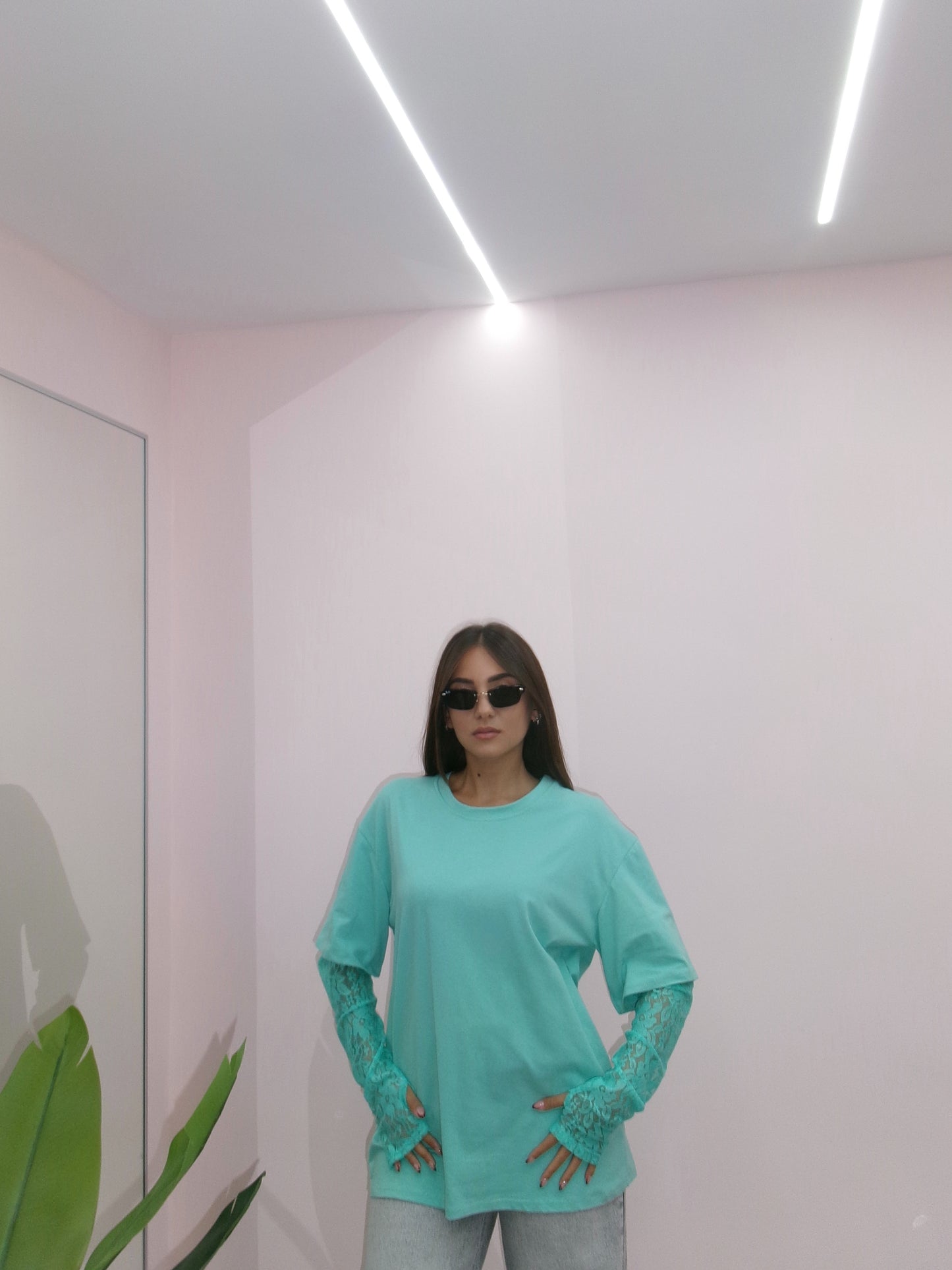 MAGLIA MANICA IN PIZZO